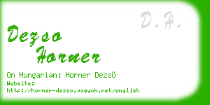 dezso horner business card